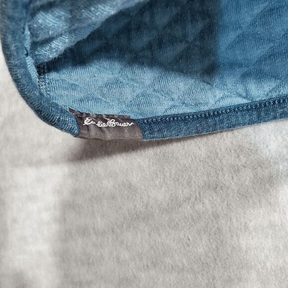 Eddie Bauer Sweater Mens 2XL Blue Quilted Fortify Single Pocket 1/4 Zip Pullover - Picture 7 of 9